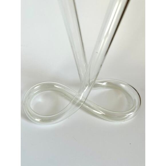 Vintage Hand Blown Delicate Infinity Bud Vase with Scalloped Edges - Picture 3 of 4